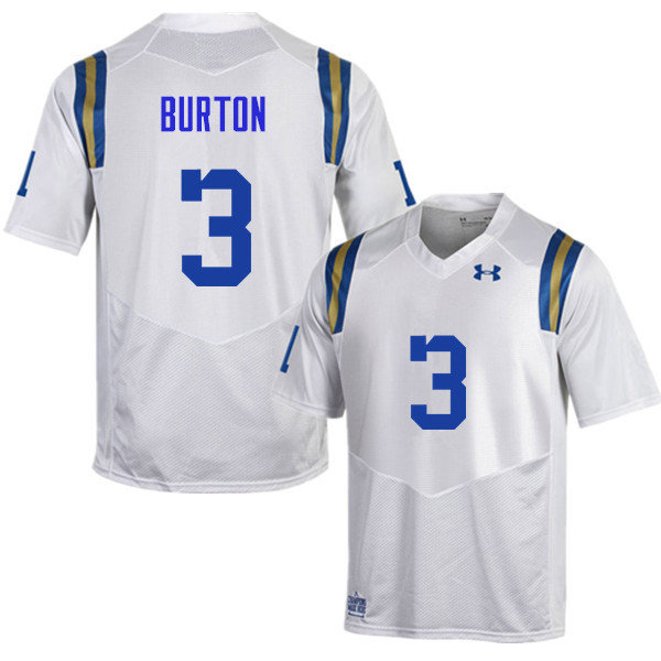 Men #3 Brandon Burton UCLA Bruins Under Armour College Football Jerseys Sale-White